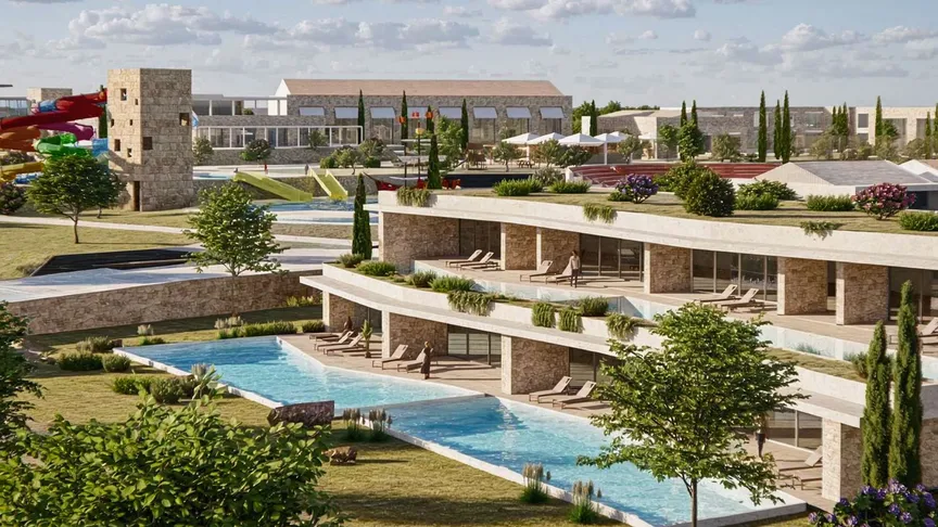Češi staví na Pagu pětihvězdičkový ráj. U moře vzniká obří resort s přístavem a bazény.