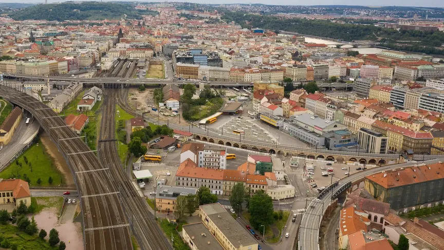 Oblast kolem autobusového nádraží Florenc