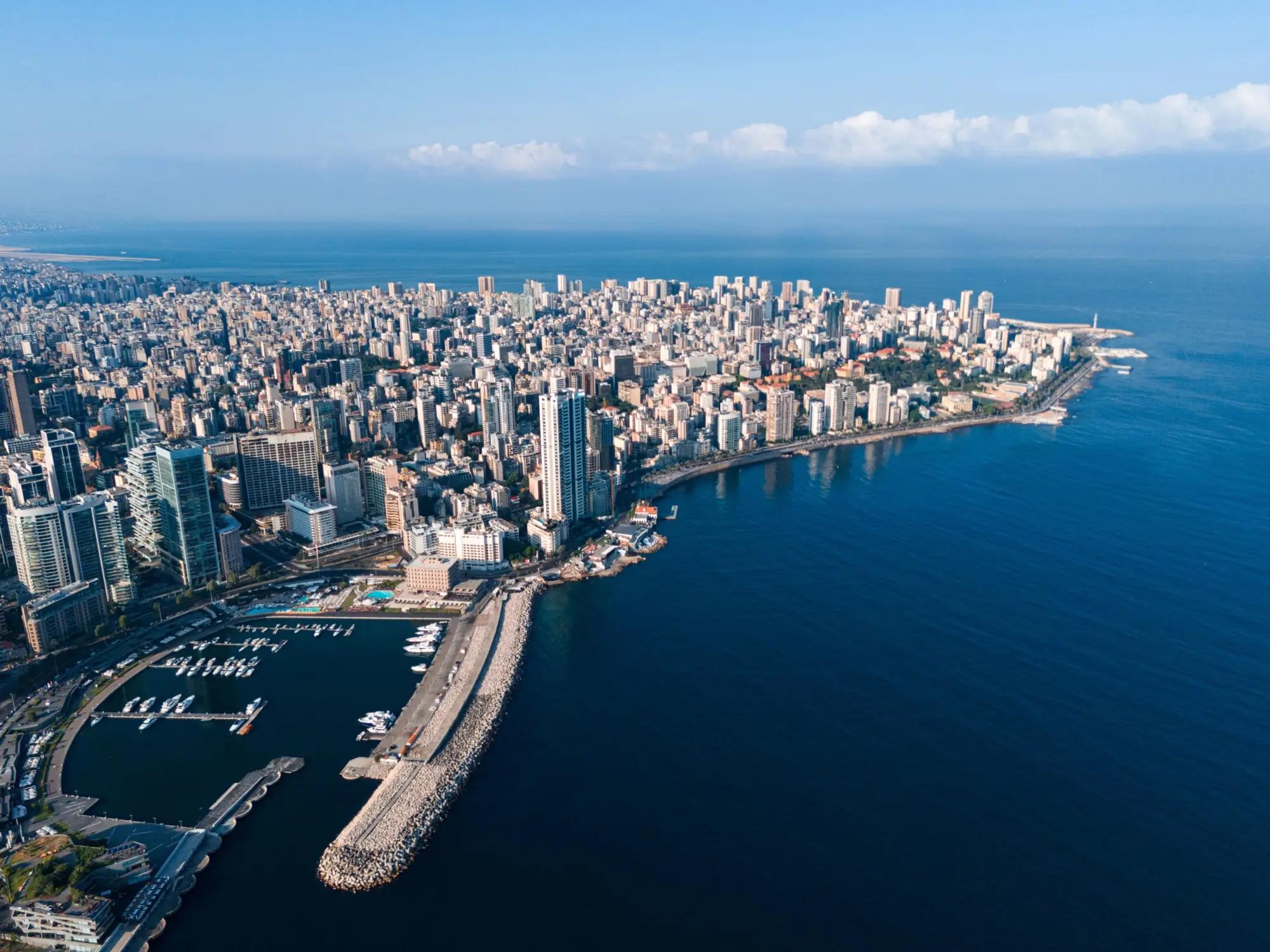 Letecký pohled na Bejrút