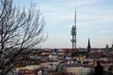 Pohled na Žižkov s vysílačem