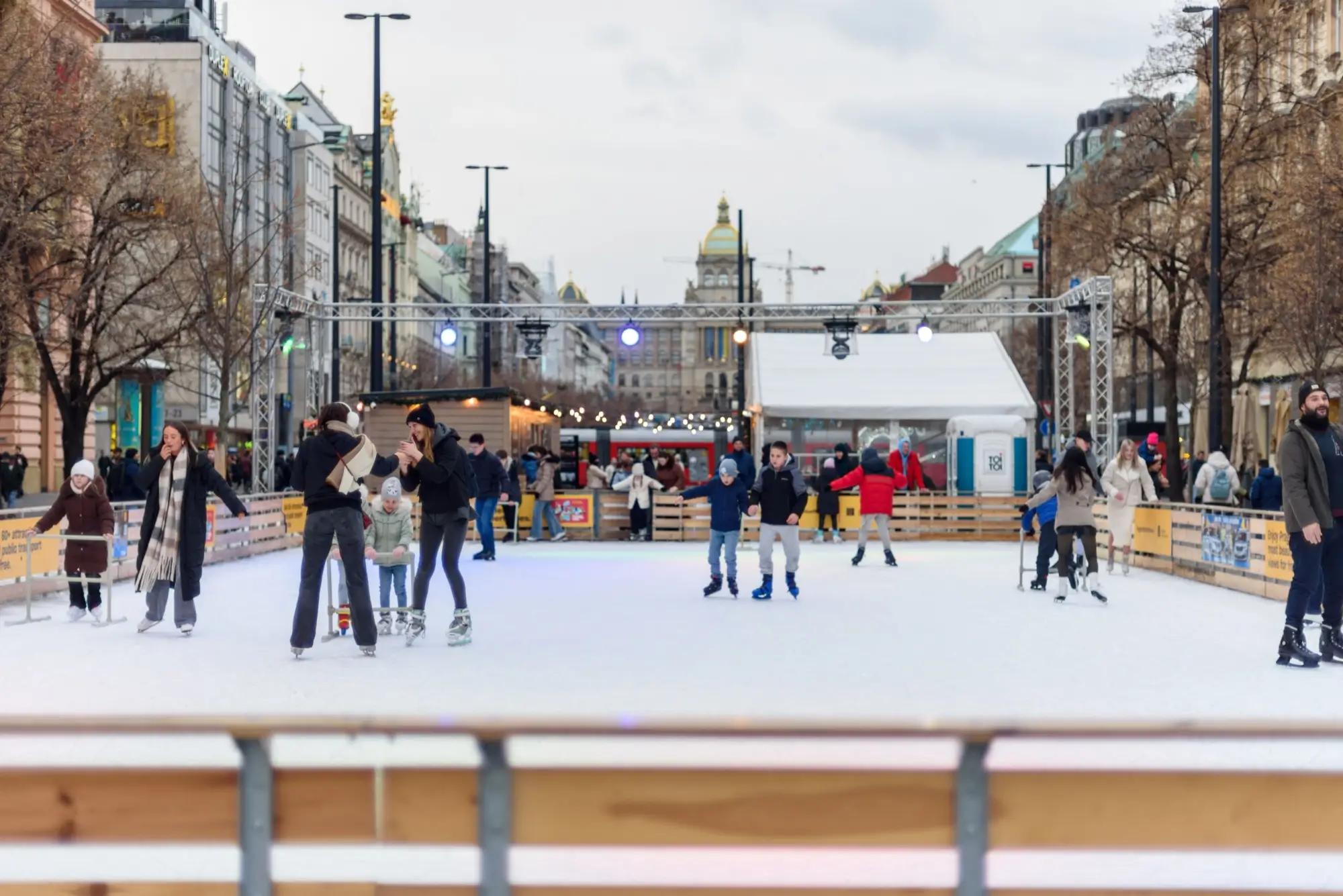 Kluziště na Václavském náměstí v Praze