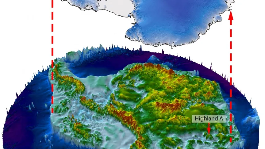 Mapa, která ukazuje, jak Antarktida vypadá pod ledem
