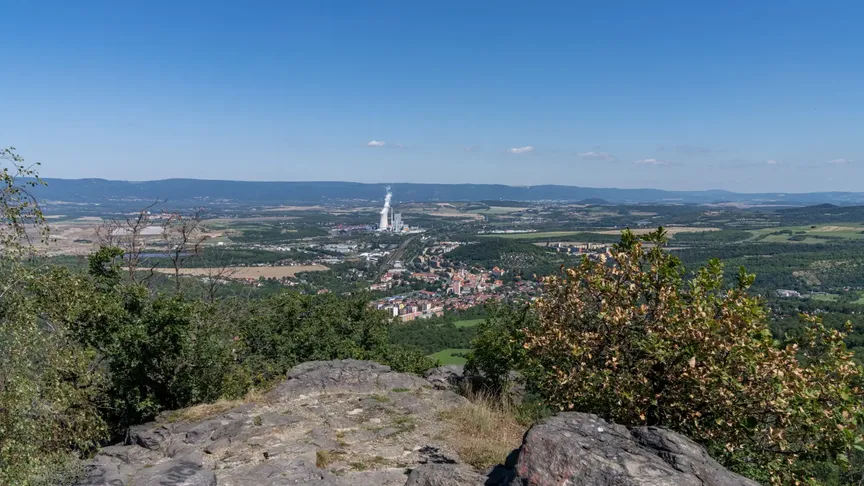 Výhled z hory Bořeň na Bílinu