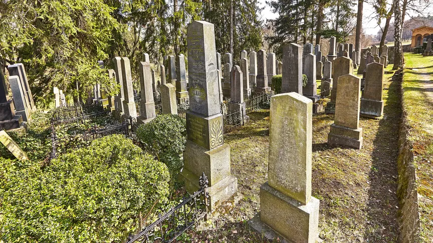 Židovský hřbitov, který je součástí židovské čtvrti v Třebíči.