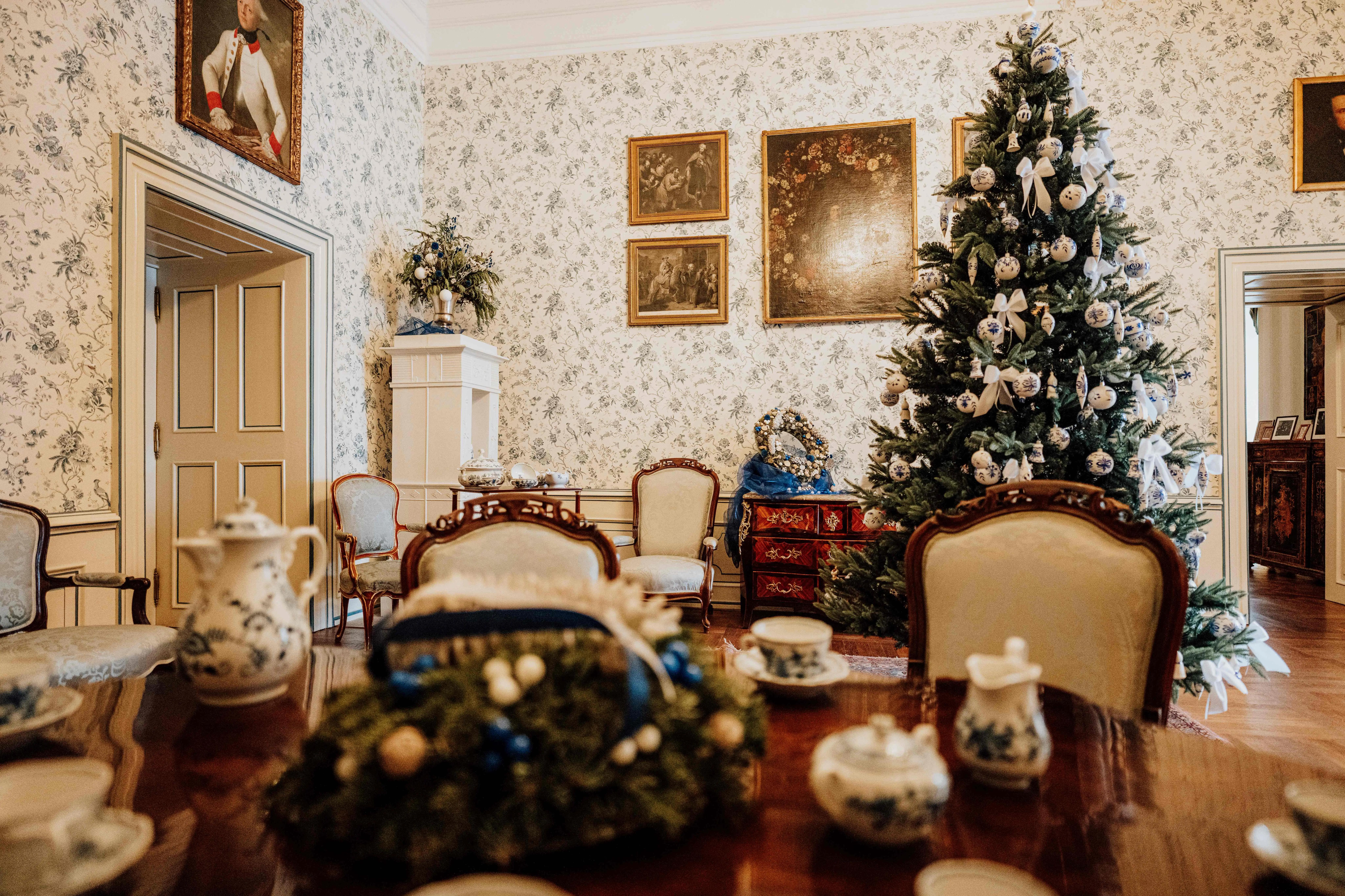 Interiér zámku Valtice o Vánocích