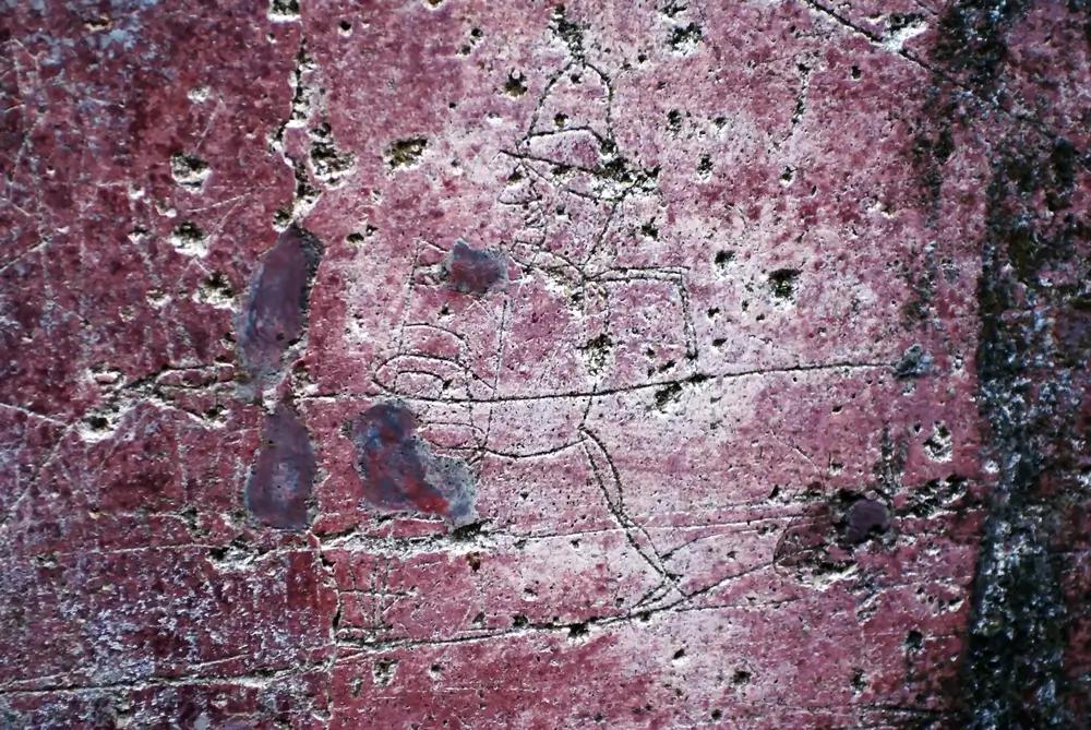 Takhle vypadají starověké graffiti v Pompejích na jihu Itálie.