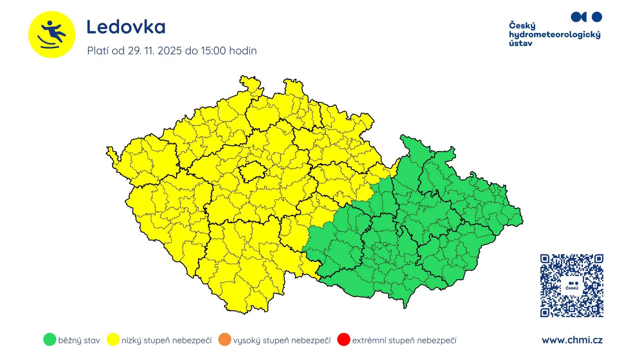 Výstraha před ledovkou.