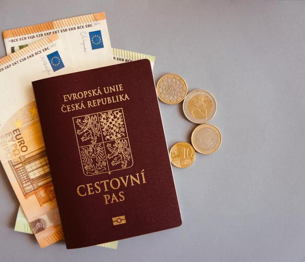 Cestovní pas a hotovost