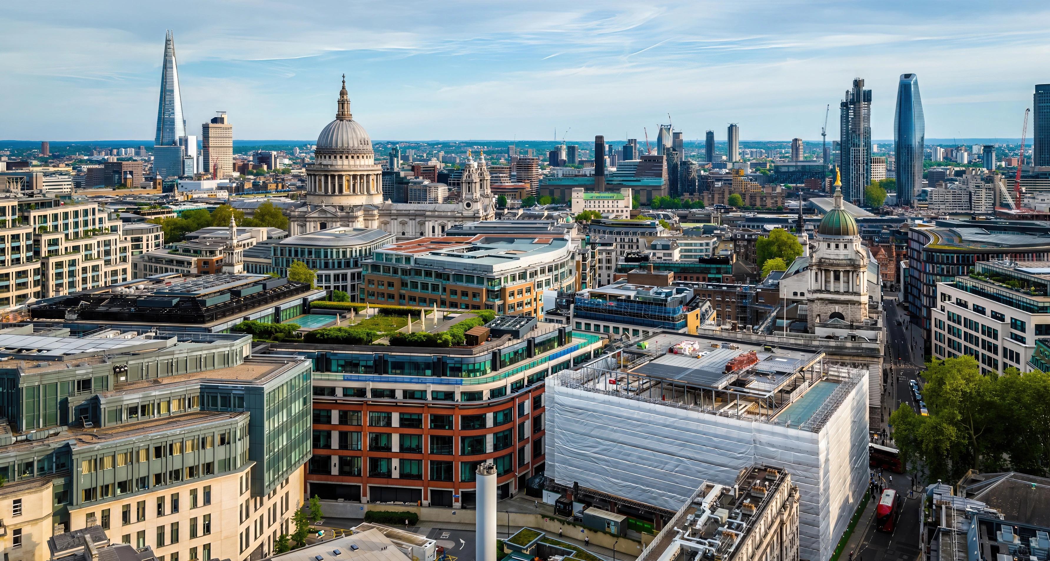 Panoramatický pohled na centrum anglického hlavního města Londýn.