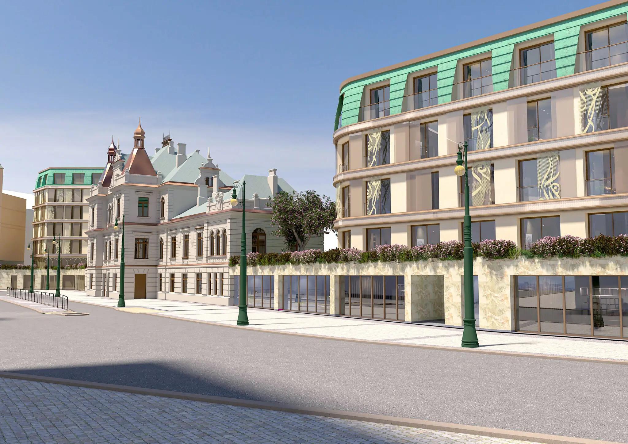 Vizualizace projektu nádraží Vyšehrad s luxusními byty