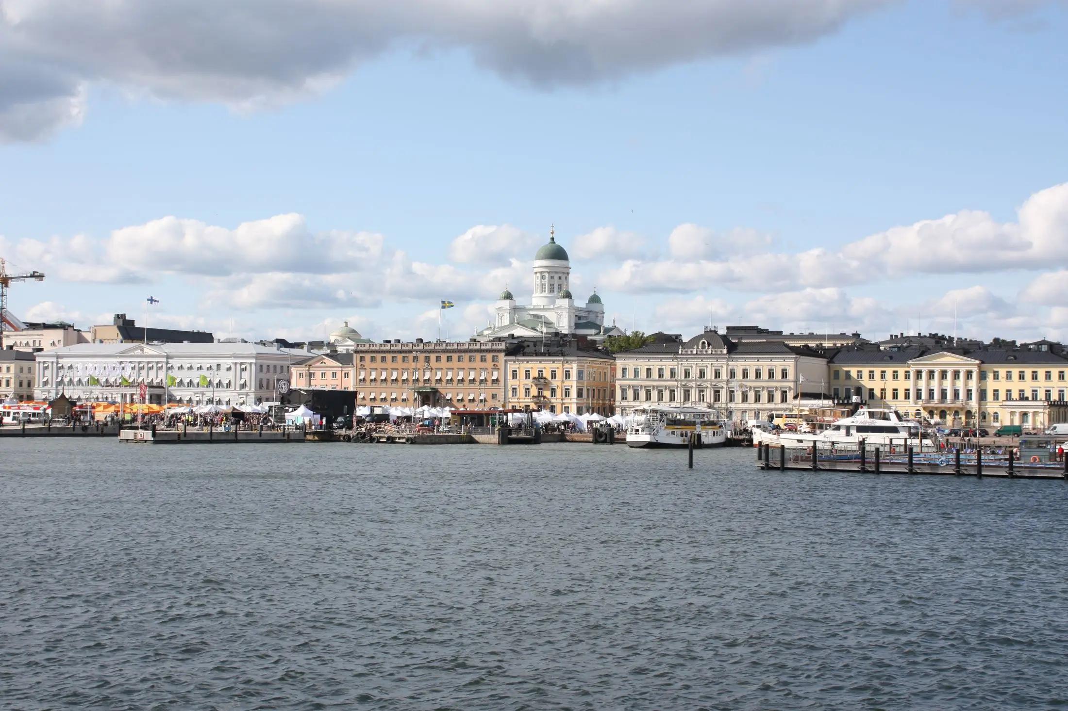 Letecký pohled na město Helsinky