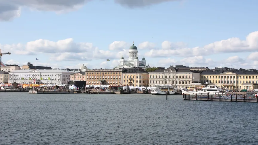 Letecký pohled na město Helsinky