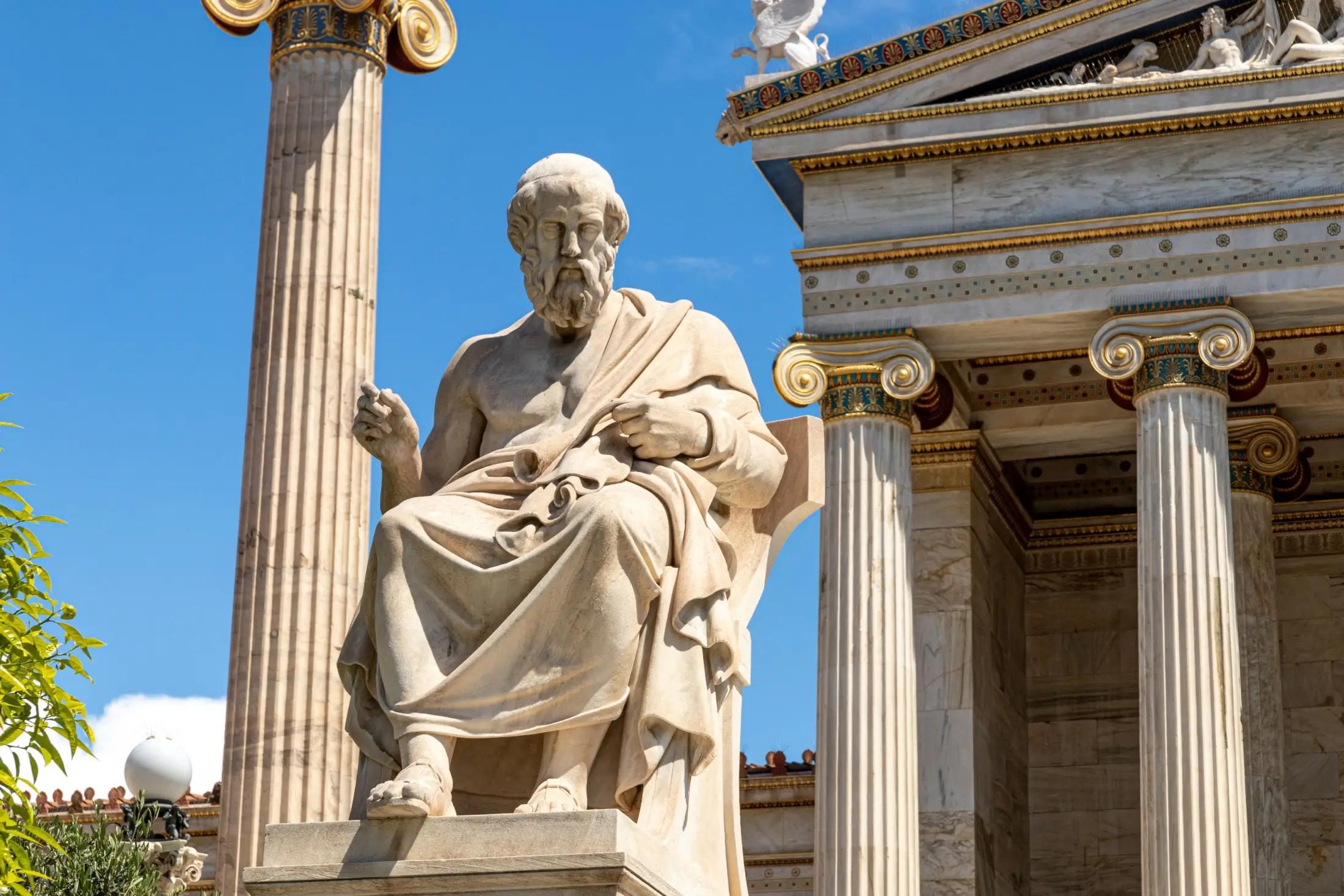 Socha Platóna v Řecku.