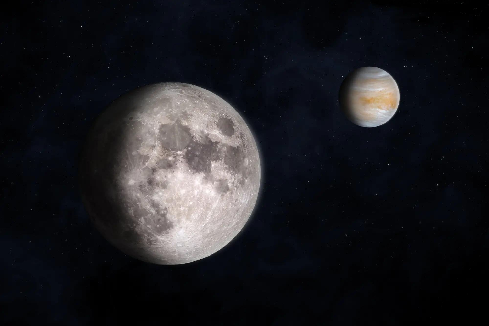 Konjunkce Měsíce a Venuše