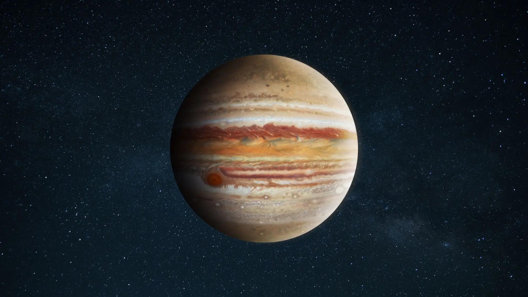 Pohled na planetu Jupiter