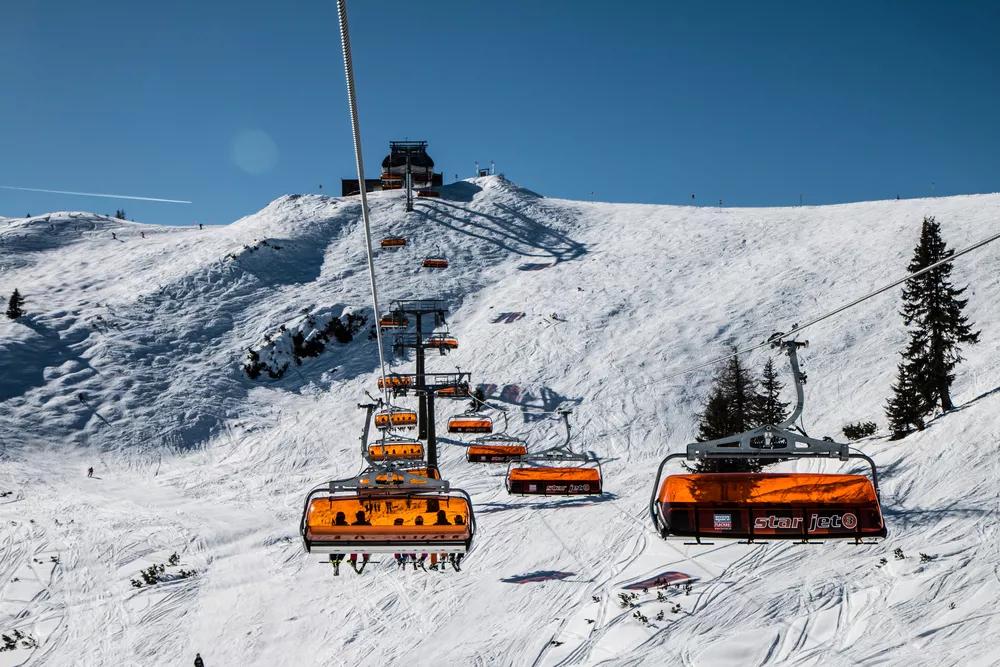 lanovka v Alpách