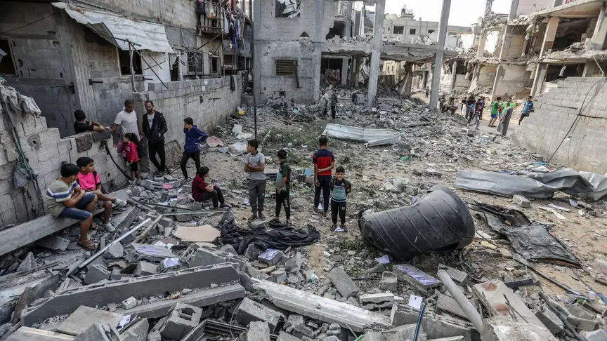 rozbombardované město Rafah
