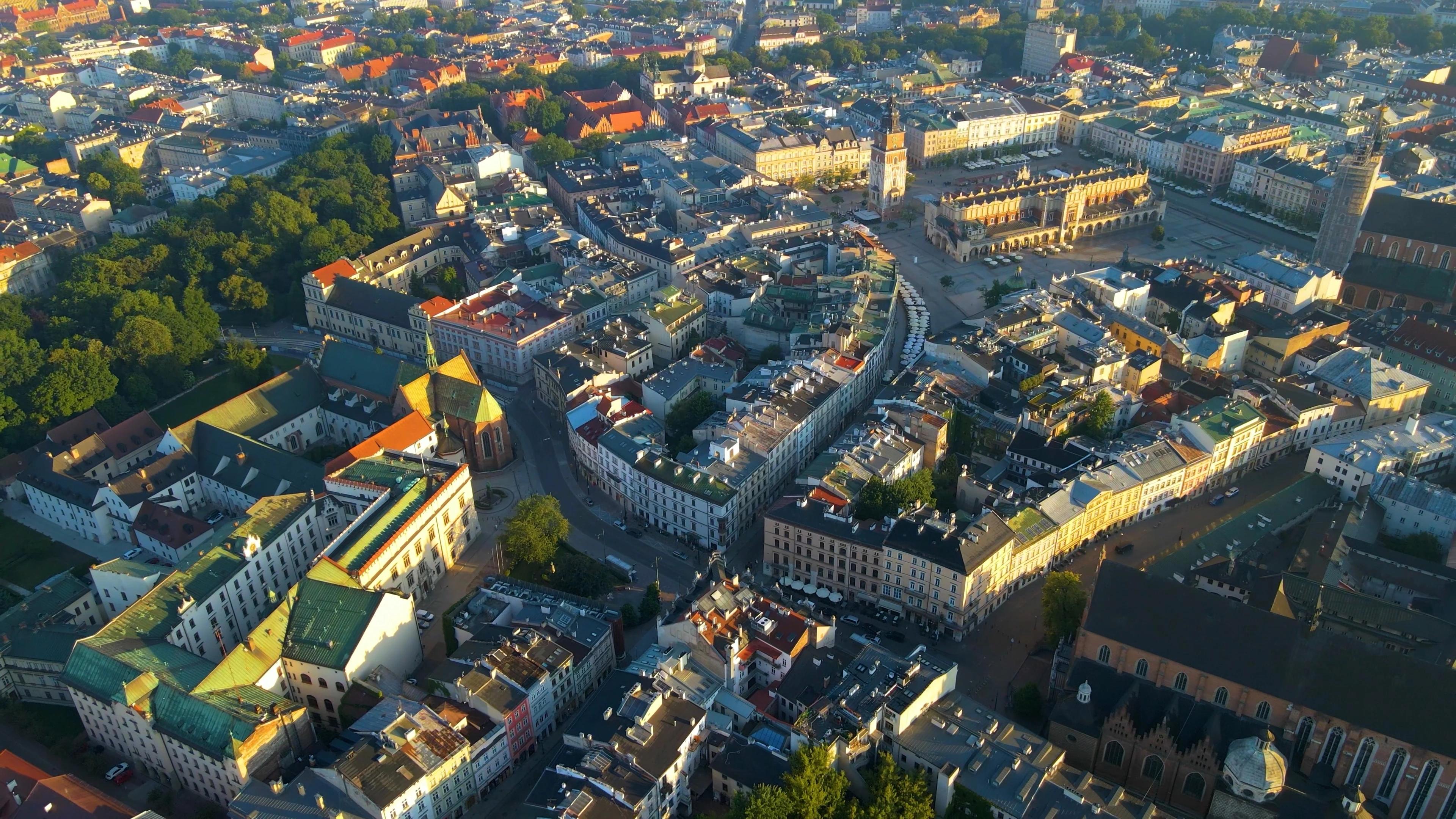 Panoramatický výhled na centrum města Krakow