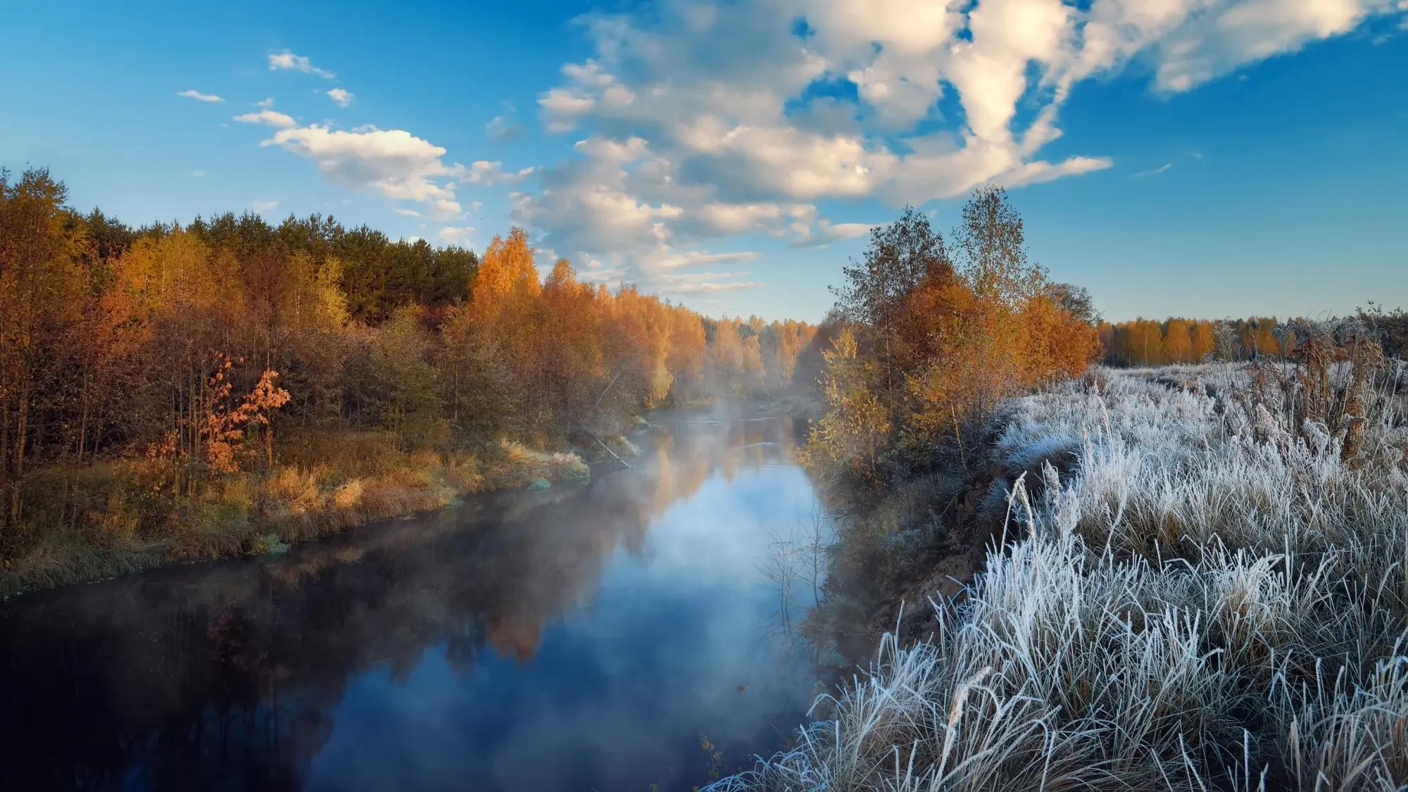 Podzimní krajina jinovatka